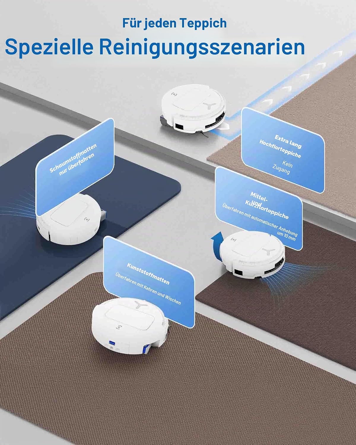 ECOVACS DEEBOT T80 Omni Saugroboter mit Wischfunktion, 18.000 Pa, OZMO Roller Wischwalze mit kontinuierlicher Frischwasser-Selbstreinigung, ZeroTangle 3.0, Moppwäsche mit 40-75℃ heißem Wasser, Weiß