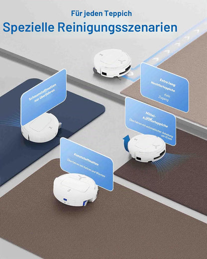 ECOVACS DEEBOT T80 Omni Saugroboter mit Wischfunktion, 18.000 Pa, OZMO Roller Wischwalze mit kontinuierlicher Frischwasser-Selbstreinigung, ZeroTangle 3.0, Moppwäsche mit 40-75℃ heißem Wasser, Weiß