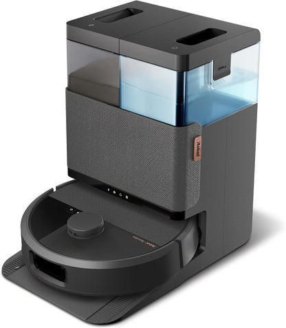 iRobot Roomba Plus 505 Saug- und Wischroboter + AutoWash-Station Saugroboter mit Wischfunktion - Multifunktinales Station - Clearview Pro LiDAR - 7000Pa - DualClean Wischpads mit PerfectEdge - SmartScrub - Schwarz