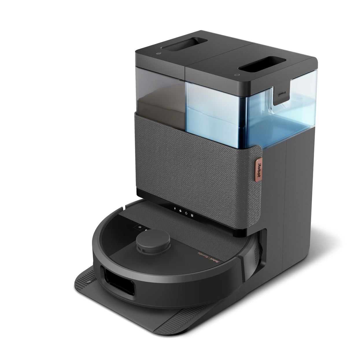 iRobot Roomba Plus 505 Saug- und Wischroboter + AutoWash-Station Saugroboter mit Wischfunktion - Multifunktinales Station - Clearview Pro LiDAR - 7000Pa - DualClean Wischpads mit PerfectEdge - SmartScrub - Schwarz