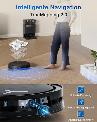 ECOVACS T50 Omni Gen2 Saugroboter mit Wischfunktion 21.000 Pa, ZeroTangle