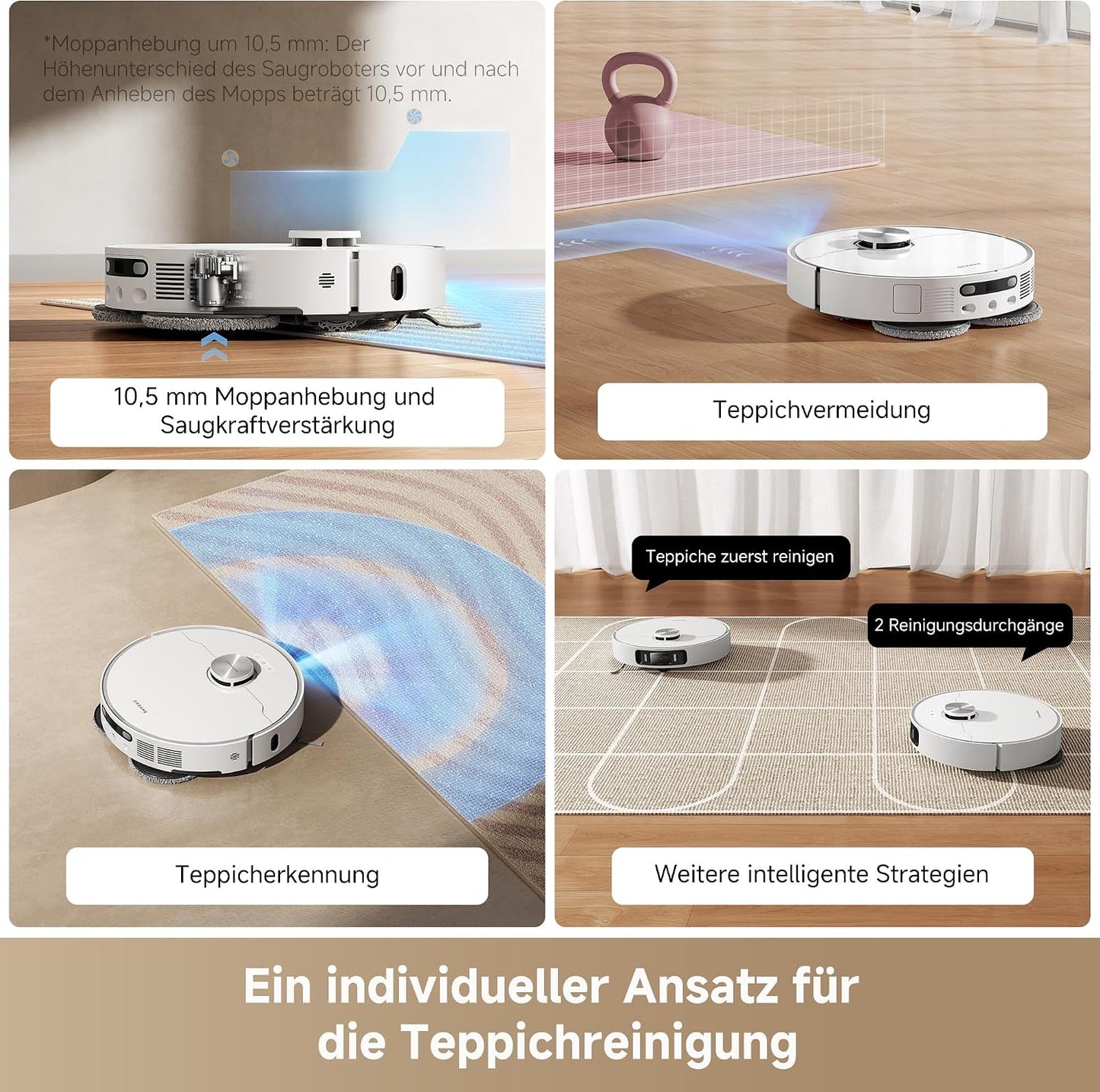 dreame L40 Ultra AE Saugroboter mit Wischfunktion, 19.000 Pa Saugkraft, viele Bürsten und EIN Flexibler Wischmopp, nassen und trockenen Schmutz,Das All-in-1-Station entleert Staub