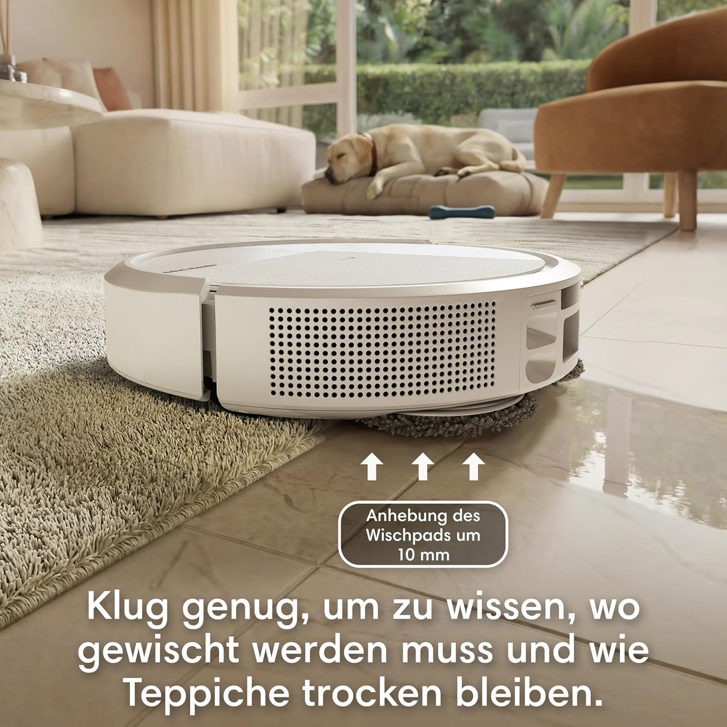 iRobot Roomba® Plus 575 Combo Roboter + AutoWash™ Station, 25Kpa, Multifunktions‑Station,Wäscht und trocknet die Wischpads bei heißer Temperatur, Clearview LiDAR+Kamera, Entleert-Sich, Schwarz