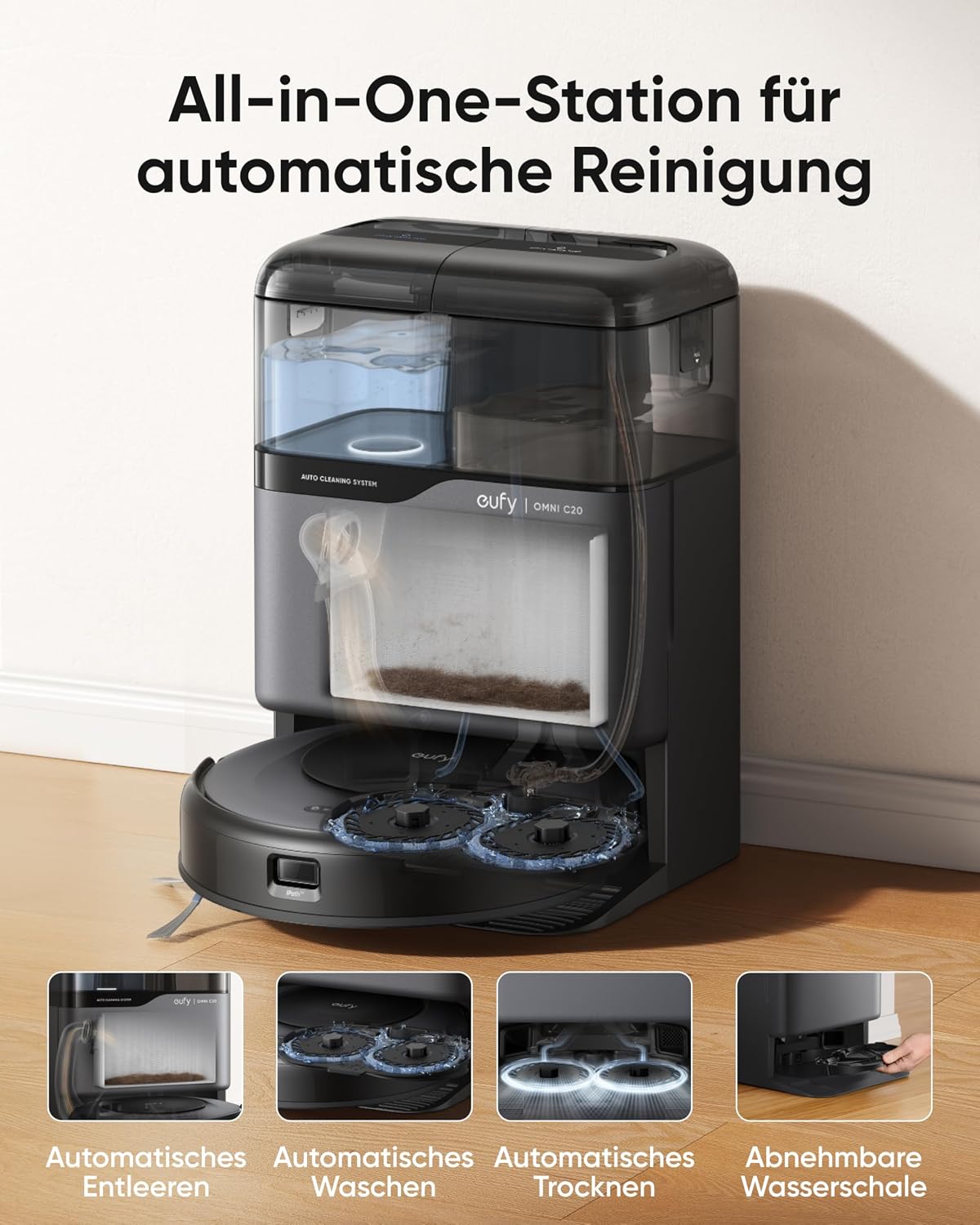 eufy Saug- und Wischroboter Omni C20, Komplett