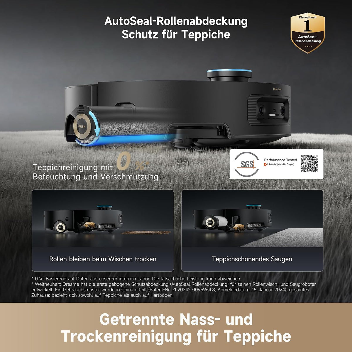 dreame Aqua10 Ultra Roller Complete Saugroboter, AquaRoll-Wischmopp