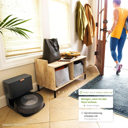 iRobot Roomba j7+ (j7556) WLAN-fähiger Saugroboter mit autom. Absaugstation, Objekterkennung und -vermeidung, Kartierung, 3-Stufen-Reinigung, gezielte Raum- oder Bereichsreinigung, Farbe: Espresso