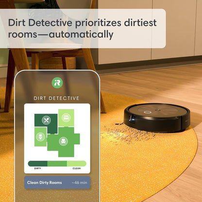 iRobot Roomba j9+ Selbstentleerender Saugroboter – leistungsstärkere Saugkraft, identifiziert und vermeidet Hindernisse wie Haustierabfälle, leert Sich für 60 Tage, am besten für Haushalte mit