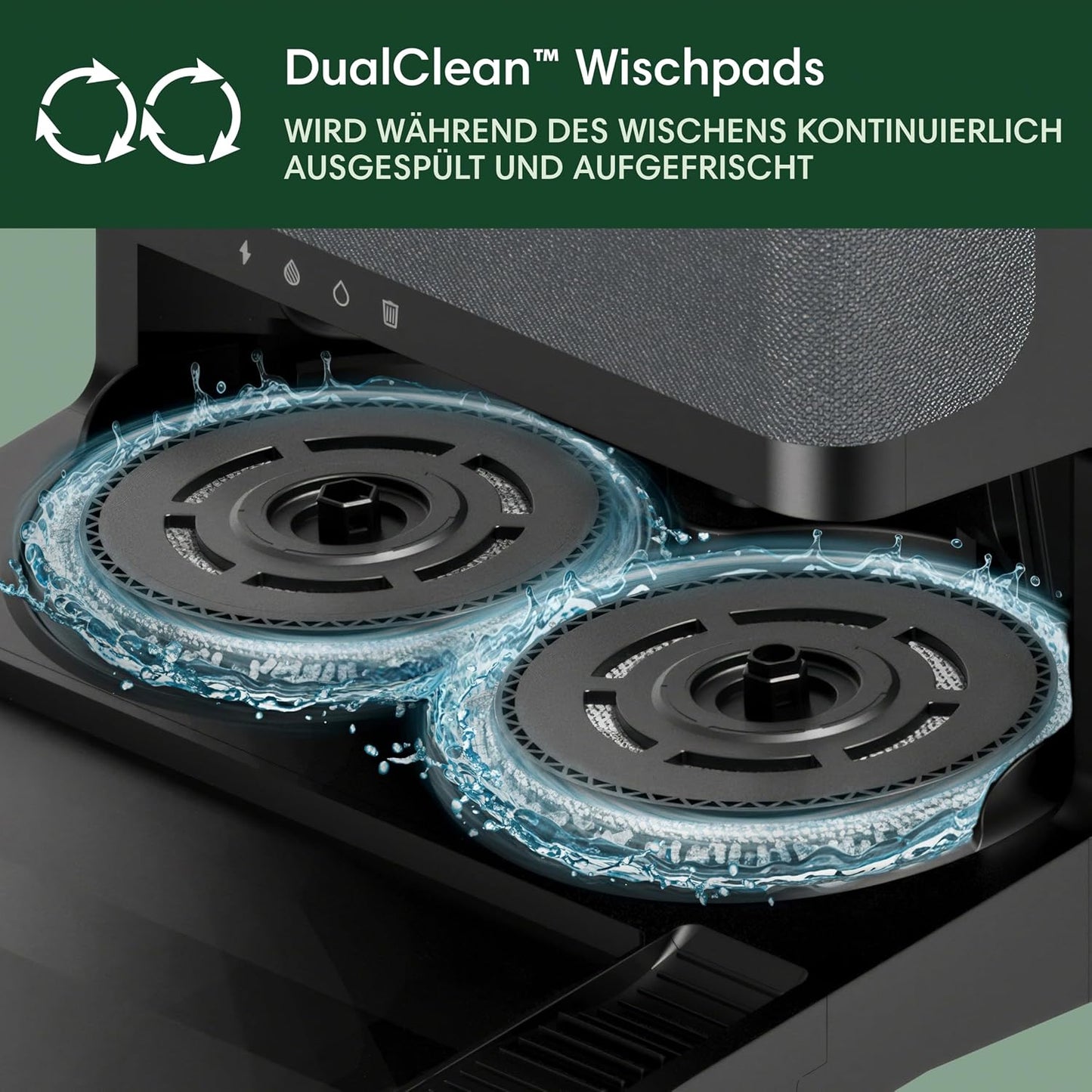 iRobot Roomba Plus 505 Saug- und Wischroboter + AutoWash-Station Saugroboter mit Wischfunktion - Multifunktinales Station - Clearview Pro LiDAR - 7000Pa - DualClean Wischpads mit PerfectEdge - SmartScrub - Schwarz