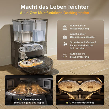 roborock Qrevo S Pro Saugroboter mit Wischfunktion, 18.500 Pa Saugkraft