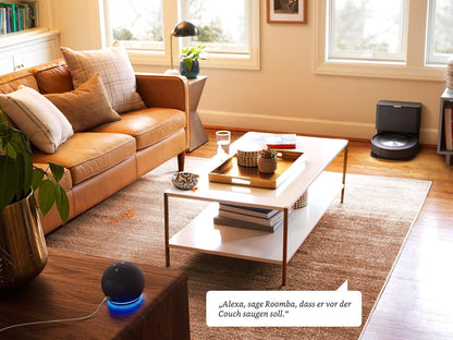 iRobot Roomba j7+ (j7556) WLAN-fähiger Saugroboter mit autom. Absaugstation, Objekterkennung und -vermeidung, Kartierung, 3-Stufen-Reinigung, gezielte Raum- oder Bereichsreinigung, Farbe: Espresso