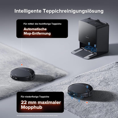 roborock Saros 10R Set Saugroboter mit Wischfunktion&angebbarem Wischmopp