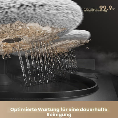Mova V50 Ultra Complete Saugroboter und Wischmopp Selbstreinigend, 24.000Pa Saugkraft, Hebbare Navigation mit Hindernisüberwindung und Warmwasserwischen mit DuoSolution System Entwickelt für Haustiere