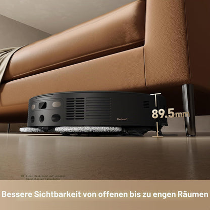 Mova V50 Ultra Complete Saugroboter und Wischmopp Selbstreinigend, 24.000Pa Saugkraft, Hebbare Navigation mit Hindernisüberwindung und Warmwasserwischen mit DuoSolution System Entwickelt für Haustiere