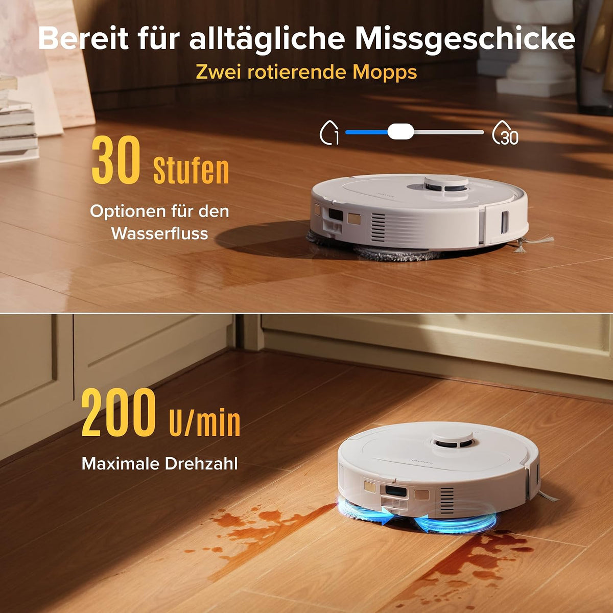 roborock Qrevo S Pro Saugroboter mit Wischfunktion, 18.500 Pa Saugkraft