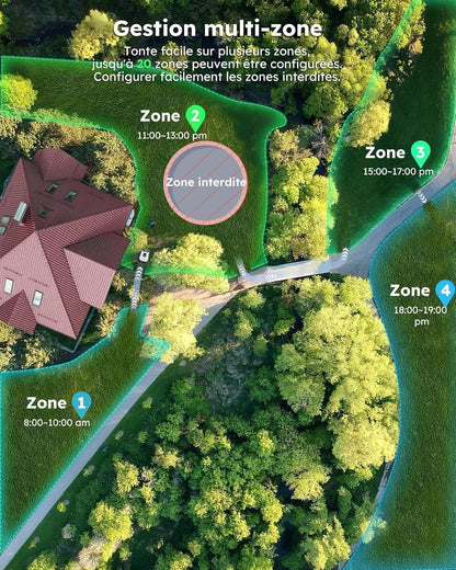 ​ANTHBOT Genie600 Mähroboter ohne Begrenzungskabel - 900m² RTK+4K Vision, Multizonen-Steuerung, 3D-Hindernisvermeidung, App-Steuerung, Automatischer Rasenroboter mit Nachtsicht & Regen-Sensor​