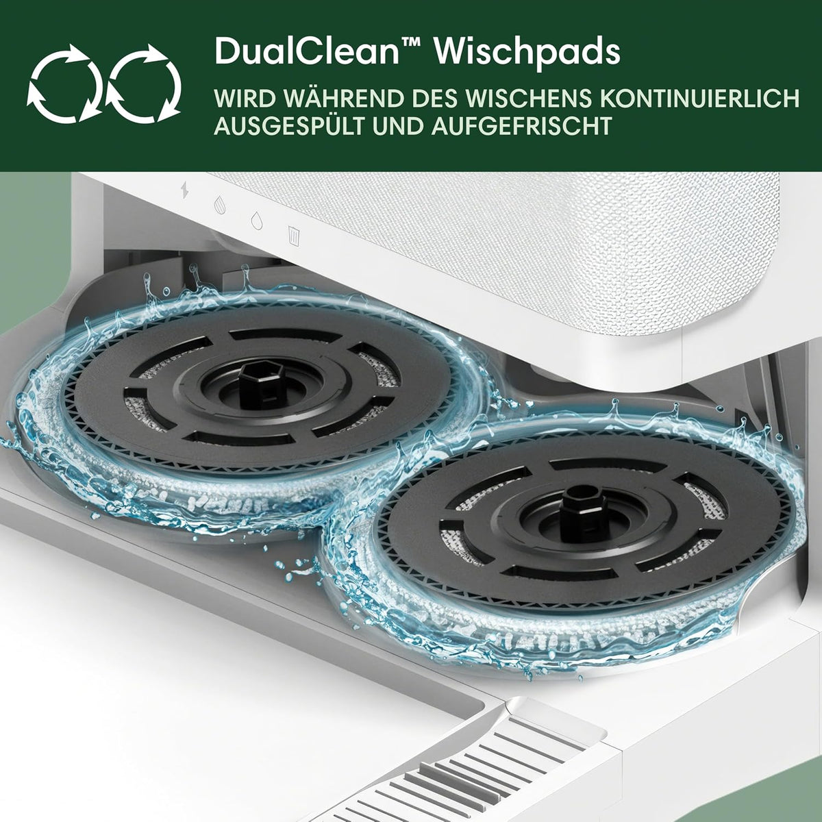iRobot Roomba Plus 405 Saug- und Wischroboter + AutoWash-Station Saugroboter mit Wischfunktion - Clearview LiDAR - 7000Pa - DualClean Wischpads - SmartScrub - Teppicherkennung - 75 Tage Entleerung - Weiß