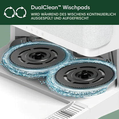 iRobot Roomba Plus 405 Saug- und Wischroboter + AutoWash-Station Saugroboter mit Wischfunktion - Clearview LiDAR - 7000Pa - DualClean Wischpads - SmartScrub - Teppicherkennung - 75 Tage Entleerung - Weiß