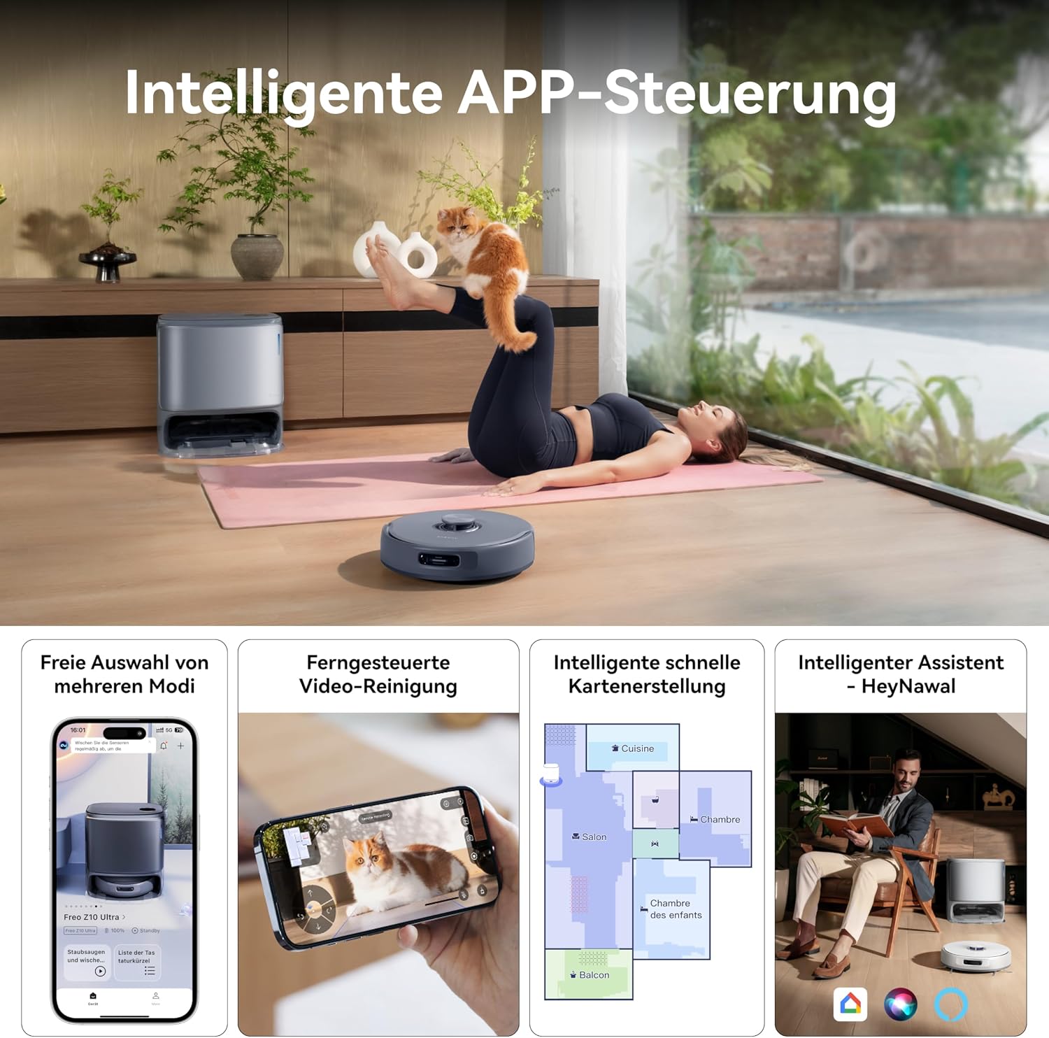 NARWAL Freo Z10 Ultra Saugroboter mit Wischfunktion mit KI-Reinigung