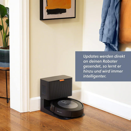 iRobot Roomba j7+ (j7556) WLAN-fähiger Saugroboter mit autom. Absaugstation, Objekterkennung und -vermeidung, Kartierung, 3-Stufen-Reinigung, gezielte Raum- oder Bereichsreinigung, Farbe: Espresso