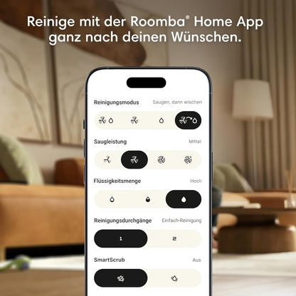 iRobot Roomba® Plus 515 Combo Roboter + AutoWash™ Station, 22Kpa, Multifunktions‑Station, Wäscht und trocknet die Wischpads bei heißer Temperatur, Clearview LiDAR, Entleert-Sich, Weiß