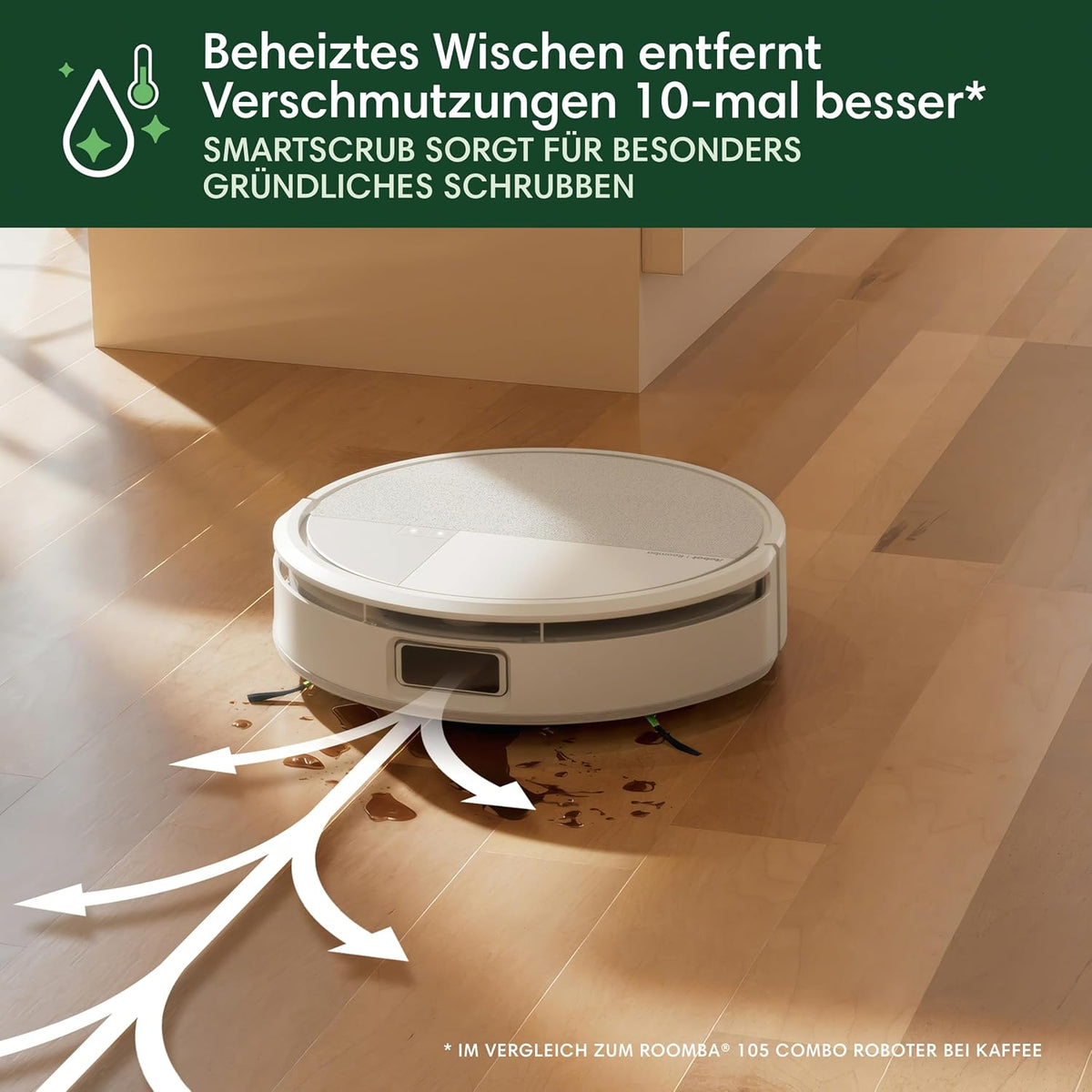 iRobot Roomba Max 705 Combo Saugroboter + AutoWash-Station: ausfahrbare, selbstreinigende Wischrolle, Wischabdeckung, Doppelbürsten, Selbstentleerung, Heißwäsche und Trocknung, umfährt Hindernisse, LiDAR