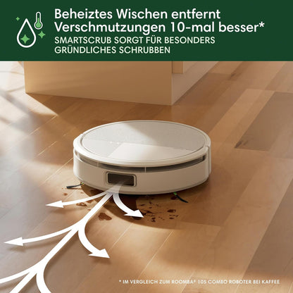 iRobot Roomba Max 705 Combo Saugroboter + AutoWash-Station: ausfahrbare, selbstreinigende Wischrolle, Wischabdeckung, Doppelbürsten, Selbstentleerung, Heißwäsche und Trocknung, umfährt Hindernisse, LiDAR