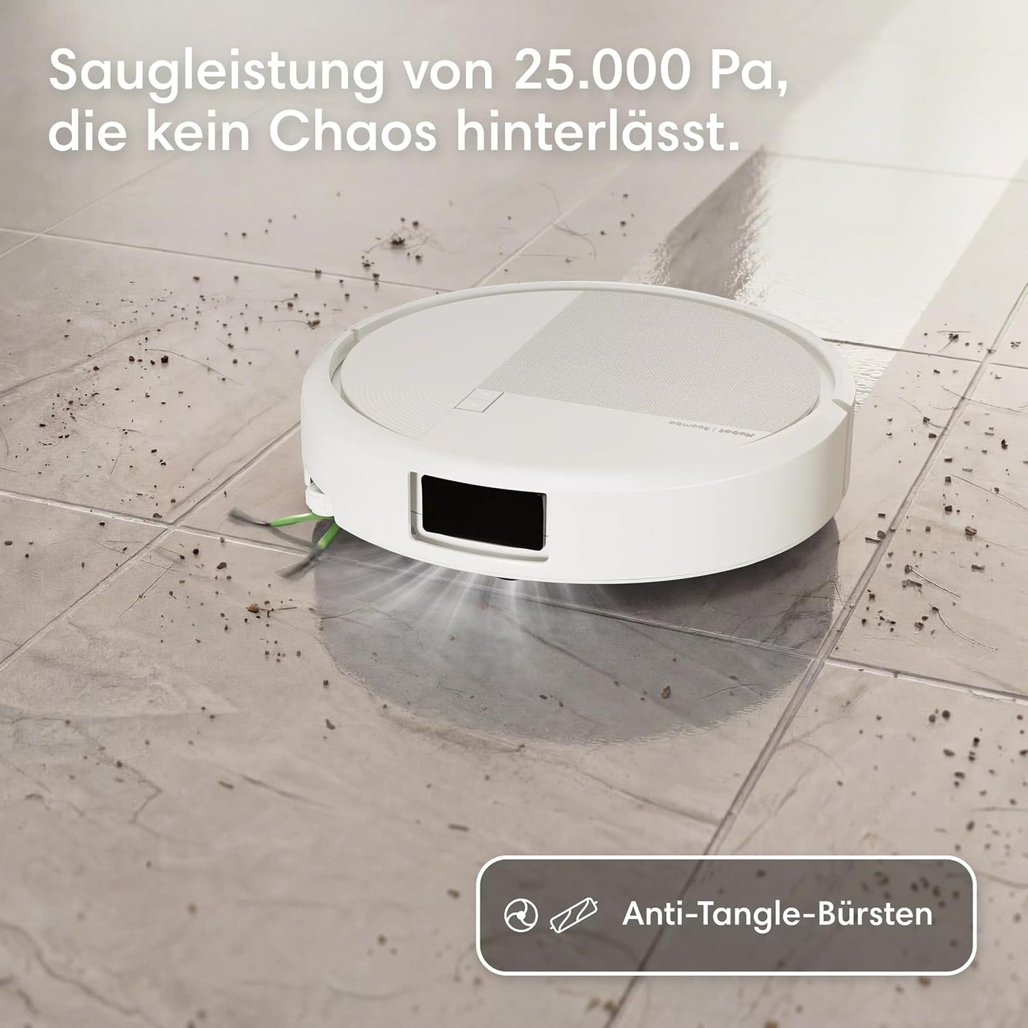 iRobot Roomba® Plus 575 Combo Roboter + AutoWash™ Station, 25Kpa, Multifunktions‑Station,Wäscht und trocknet die Wischpads bei heißer Temperatur, Clearview LiDAR+Kamera, Entleert-Sich, Schwarz