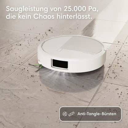 iRobot Roomba® Plus 575 Combo Roboter + AutoWash™ Station, 25Kpa, Multifunktions‑Station,Wäscht und trocknet die Wischpads bei heißer Temperatur, Clearview LiDAR+Kamera, Entleert-Sich, Schwarz