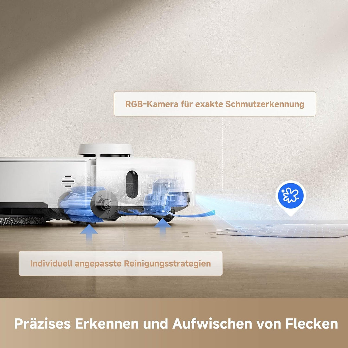 MOVA P50 Pro Ultra Saugroboter, Flex. Mopp, 75 °C Station-Selbstreinig, Weiß