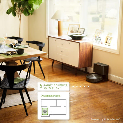 iRobot Roomba j7+ (j7556) WLAN-fähiger Saugroboter mit autom. Absaugstation, Objekterkennung und -vermeidung, Kartierung, 3-Stufen-Reinigung, gezielte Raum- oder Bereichsreinigung, Farbe: Espresso