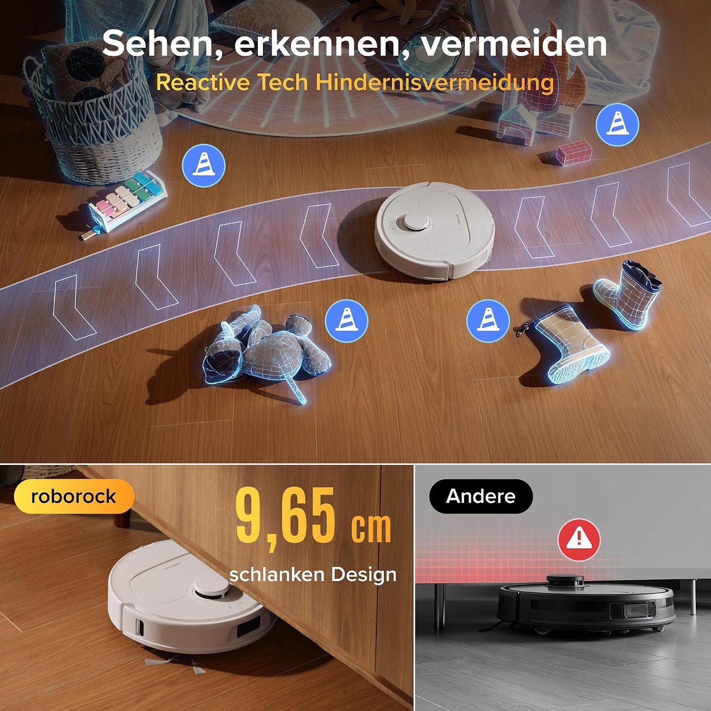 roborock Qrevo S Pro Saugroboter mit Wischfunktion, 18.500 Pa Saugkraft