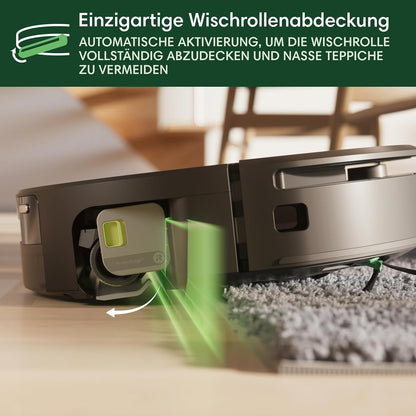 iRobot Roomba Max 705 Combo Saugroboter + AutoWash-Station: ausfahrbare, selbstreinigende Wischrolle, Wischabdeckung, Doppelbürsten, Selbstentleerung, Heißwäsche und Trocknung, umfährt Hindernisse, LiDAR