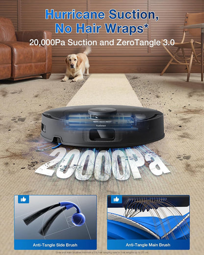 ECOVACS DEEBOT T30C Saugroboter und Mop, 20.000Pa Saugkraft, TruEdge Adaptives Kantenwischen, ZeroTangle 2.0-Technologie, Heißwasserwaschen, Selbstentleerend, Auto-Lift-Wischen, Hindernisvermeidung