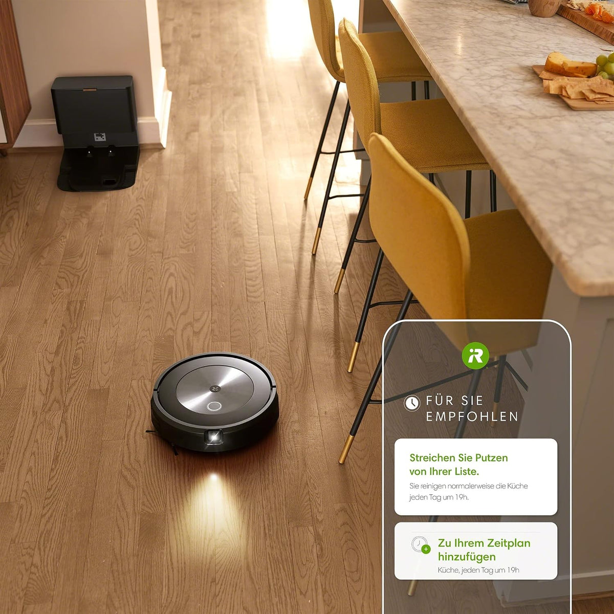 iRobot Roomba j7+ (j7556) WLAN-fähiger Saugroboter mit autom. Absaugstation, Objekterkennung und -vermeidung, Kartierung, 3-Stufen-Reinigung, gezielte Raum- oder Bereichsreinigung, Farbe: Espresso