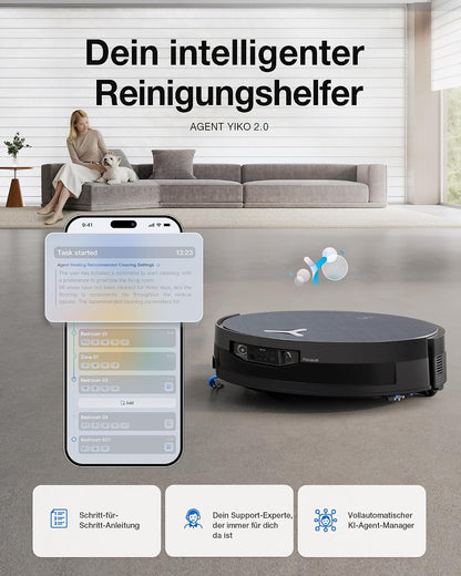 ECOVACS X12 OMNICYCLONE Saugroboter mit Wischfunktion, 22.000 Pa Saugkraft