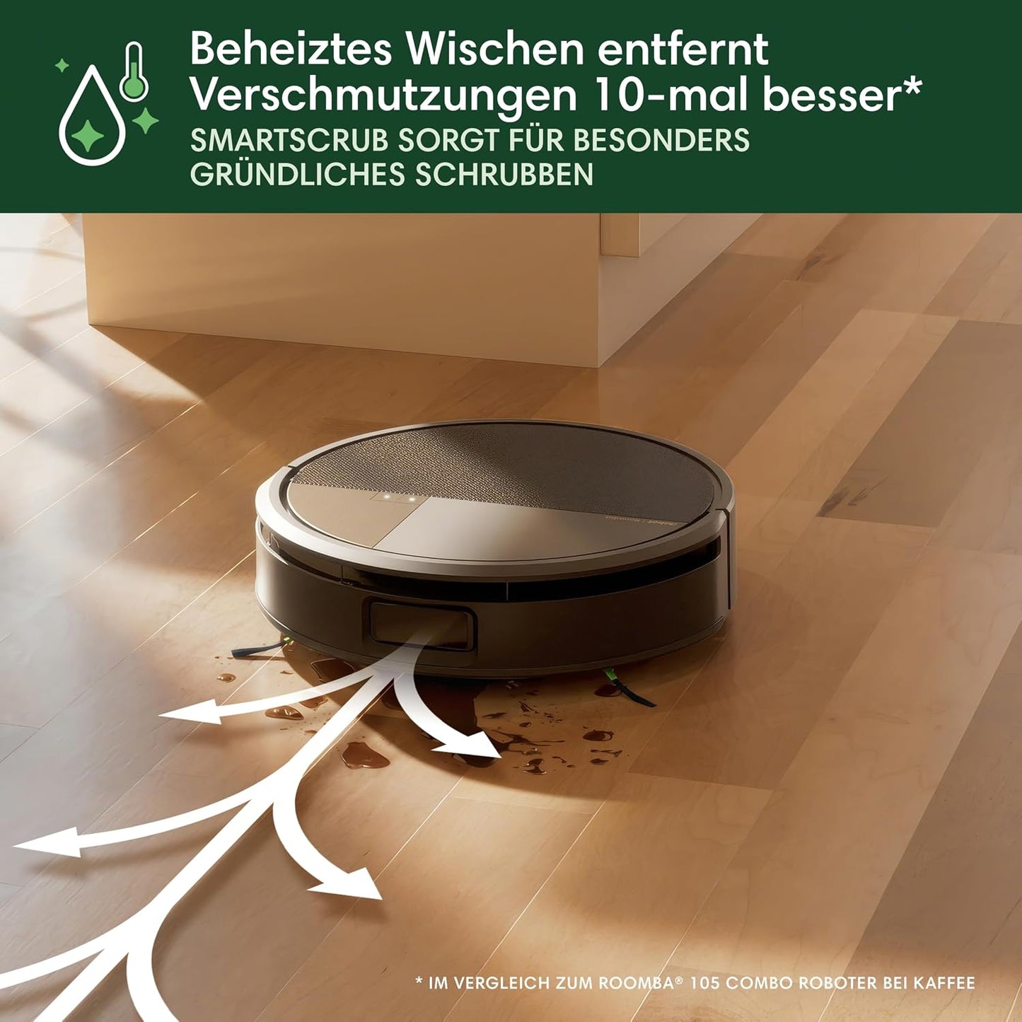 iRobot Roomba Max 705 Combo Saugroboter + AutoWash-Station: ausfahrbare, selbstreinigende Wischrolle, Wischabdeckung, Doppelbürsten, Selbstentleerung, Heißwäsche und Trocknung, umfährt Hindernisse, LiDAR
