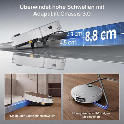 roborock Saros 20 Sonic Saugroboter mit Wischfunktion, VibraRise 5.0 Wischsystem, AdaptiLift Chassis 3.0, 36,000 Pa Saugkraft, ultraflach Design, FlexiArm Technologie, brandneues RockDock, Weiß