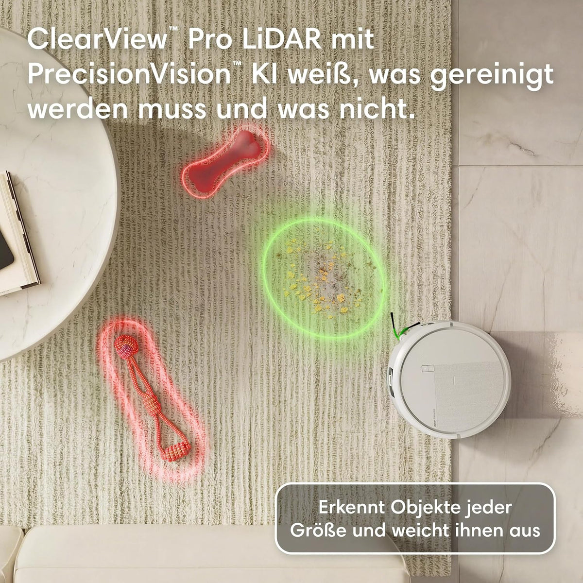 iRobot Roomba® Plus 575 Combo Roboter + AutoWash™ Station, 25Kpa, Multifunktions‑Station,Wäscht und trocknet die Wischpads bei heißer Temperatur, Clearview LiDAR+Kamera, Entleert-Sich, Schwarz