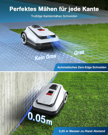 ECOVACS Goat A1600 RTK Mähroboter ohne Begrenzungskabel, 1600m², 330 mm Schnittbreite, LiDAR-unterstützte RTK+Vision Navigation, Rasenmäher Roboter, 100W Schnittleistung, 50% Steigungen